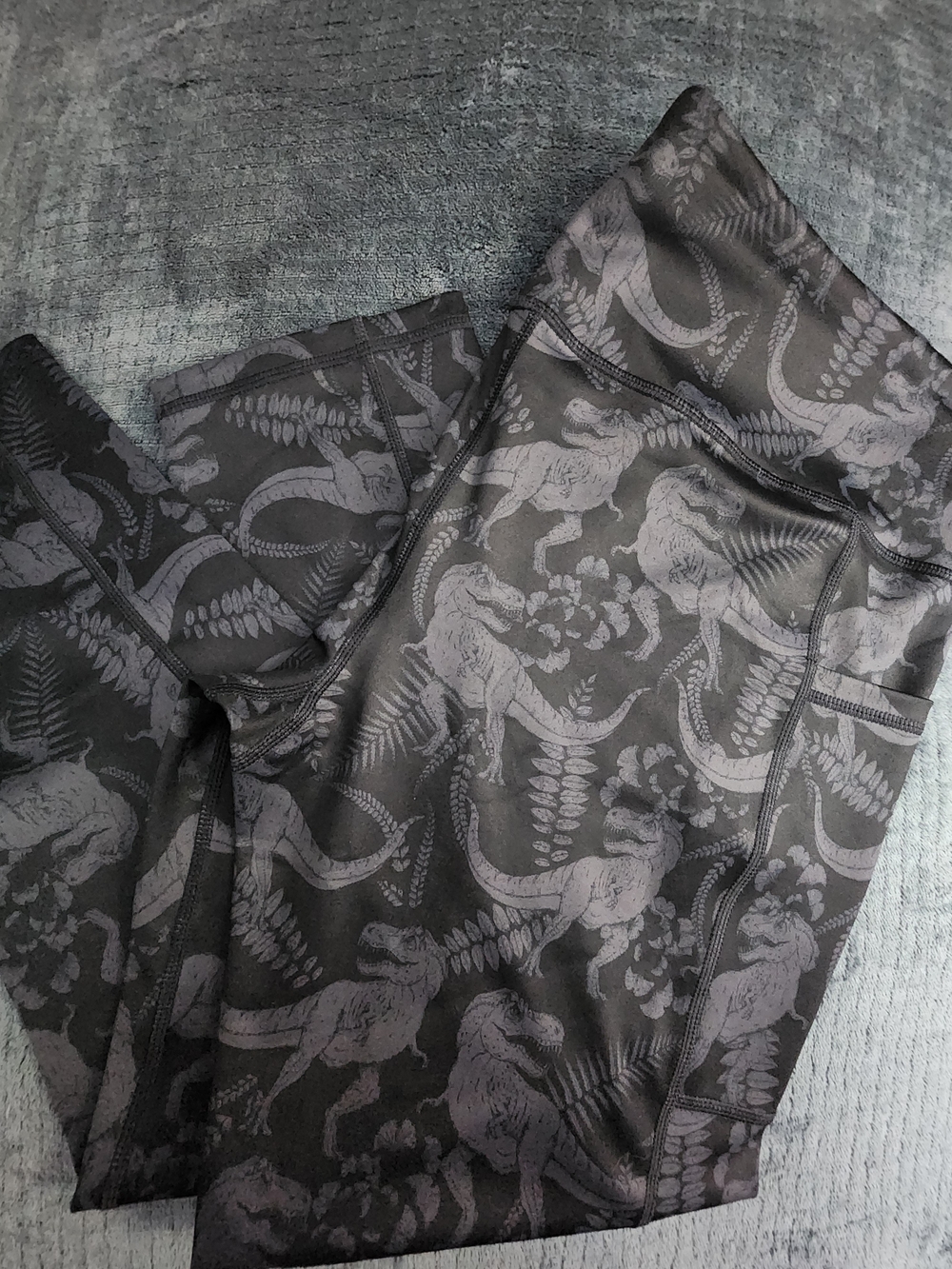Constantly Varied Gear Black & Gray Dinosaur Pattern Capris